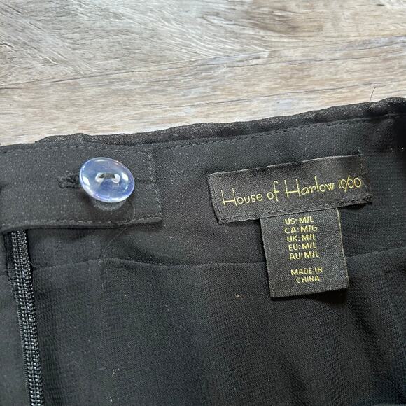 House of Harlow 1960 Black Sequin Mini Skirt Sparkle Lined Glam Y2K M - Picture 8 of 8